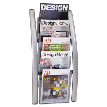 Alba™ Wall Literature Display, 13w X 3.5d X 28.5h, Silver Gray-transluscent freeshipping - TVN Wholesale
